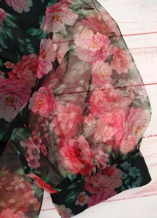 Шикарная блуза органза в цветочный принт4 фото