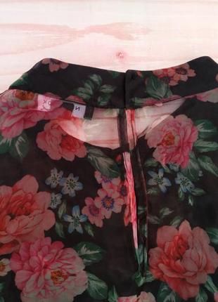 Шикарная блуза органза в цветочный принт7 фото