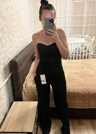 Широкие брюки брюки zara палаццо высокая талия 34 xs