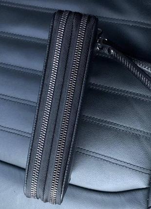 Мужской кожаный клатч портмоне в стиле лакоста на 2 отдела, кошелек барсетка lacoste натуральная кожа2 фото