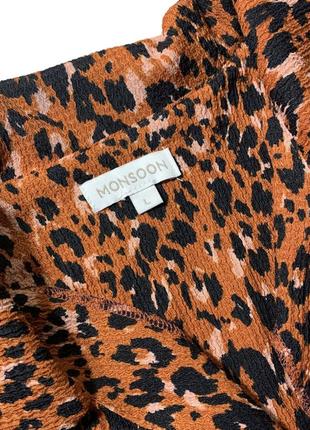 Леопардовое мини платье с рукавами объемными4 фото