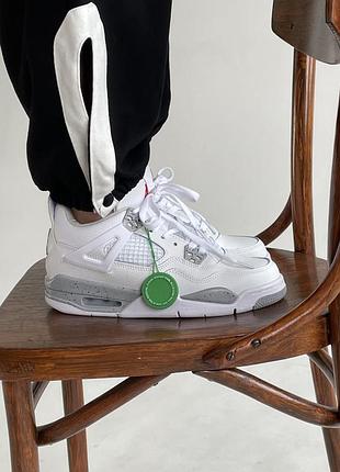 Кросівки nike air jordan 4 white/grey