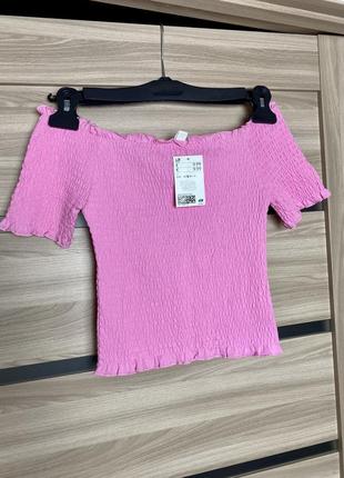 Футболка майка топ h&amp;m рожева неон