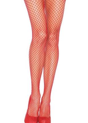 Колготы в сетку красные