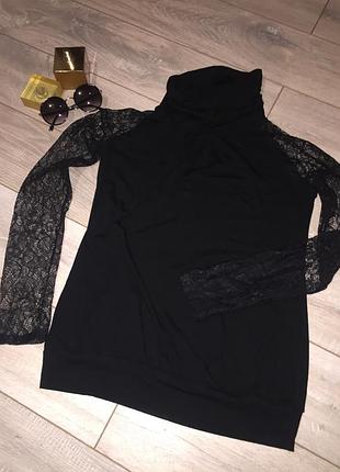 Блузка блуза кофта   с ажурными рукавами