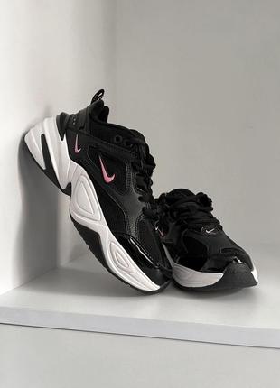 Женские кроссовки nike m2k tekno black white pink 36-37-38-39-40