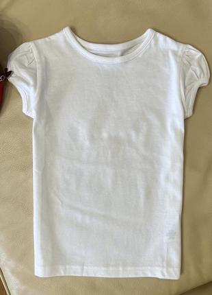 Білосніжна однотонно футболка на дівчинку 5 6 років ріст 110 116 стан нова без бірки