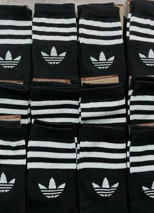 Чоловічі високі шкарпетки adidas адіас набір 12 пар на гумці чорні тренерівні шкарпетки
