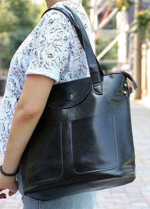 Женская офисная сумка на плечо из натуральной кожи10 фото