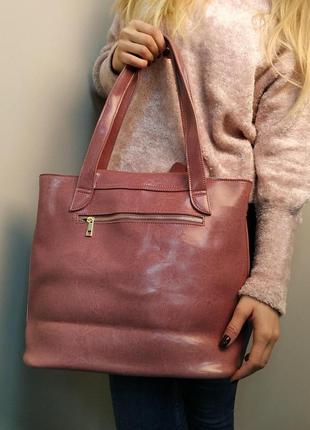 Женская офисная сумка на плечо из натуральной кожи8 фото