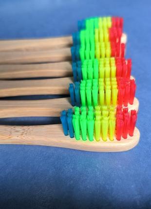 Бамбуковая зубная щетка набор 6 шт4 фото