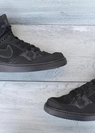 Nike air force 1 мужские высокие кожаные кроссовки черного цвета оригинал 46 размер