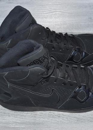 Nike air force 1 мужские высокие кожаные кроссовки черного цвета оригинал 46 размер4 фото