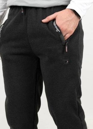 Чоловічі теплі зимові спортивні прямі штани на флісі2 фото