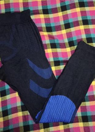 Спортивные компрессионные зональные термоштаны лосины тайтсы спортивное термобелье размер м