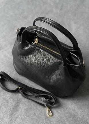 Шкіряна чорна невеличка сумка bonella, італія, кольори в асортименті4 фото