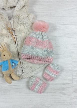 Комплект детский шапка и варежки зимние george