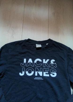 Утепленный мужской свитшот бренда jack &amp; jones из хлопка с круглым вырезом.3 фото