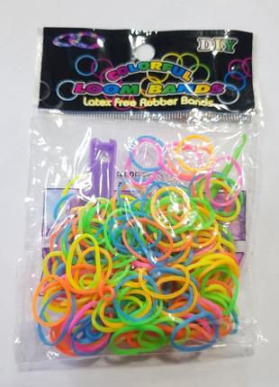 Резинки для плетения браслетов loom twister разноцветные 200шт