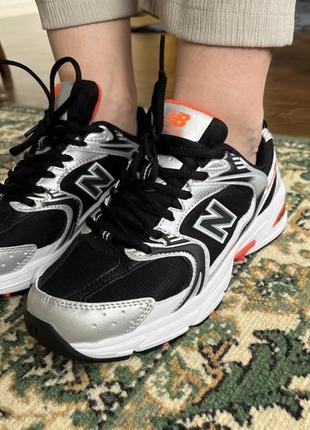 Женские кроссовки new balance 530 black orange2 фото