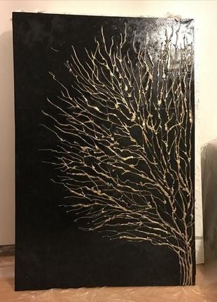 Картина дизайнерська інтерьерна акрил поталь текстура паста