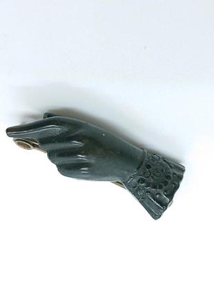 Античная брошь 19век, рука antique brooch black hand