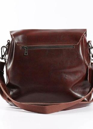 Женская сумка из натуральной кожи, коричневая9 фото