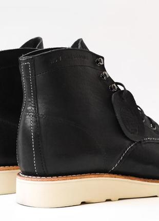 Ботинки wolverine heritage 1000 mile wedge black, made in usa3 фото