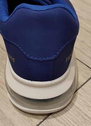 Сині кросівки кеди ультрамарин нубук прозора вставка шнурки в комплекті6 фото
