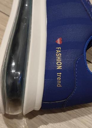 Сині кросівки кеди ультрамарин нубук прозора вставка шнурки в комплекті7 фото