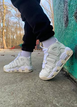 Жіночі спортивні шкіряні кросівки nike air more uptempo 🆕 найк аір