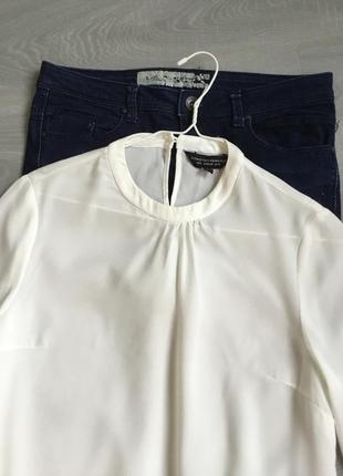 Красивая шифоновая блуза в молочном цвете размер 8-s4 фото