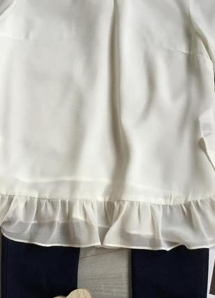 Красивая шифоновая блуза в молочном цвете размер 8-s6 фото