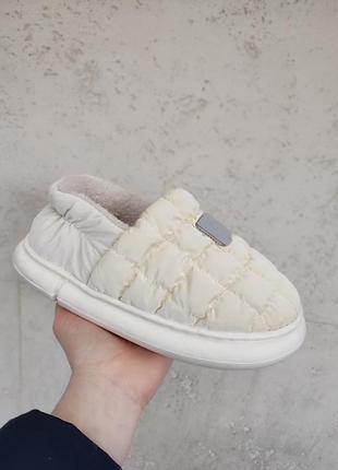 Теплі м'які сліпони мокасини лофери дутики тапки хутряні з хутром4 фото