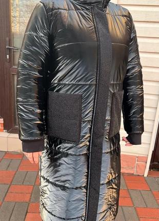 Зимнее пальто пуховик с каменными amar1 фото