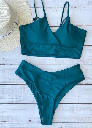 Купальник с широким топом купальник с высокими плавками