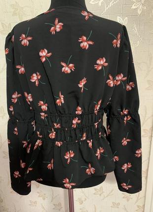 Блуза топ с объемными рукавами в цветы asos4 фото