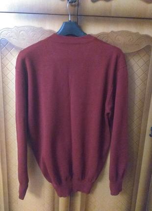 Бордовый шерстяной пуловер3 фото