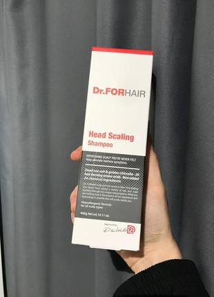 Шампунь з частинками солі для глибокого очищення шкіри голови dr.forhair head scaling shampoo 400 мл