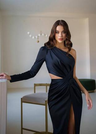 Шикарне атласне міді на одне плече