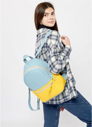 Женский рюкзак  dali bpse голубой с желтым9 фото