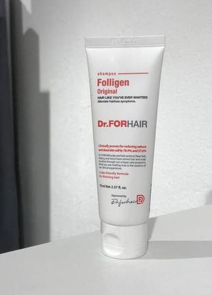 Укрепляющий шампунь против выпадения волос dr.forhair folligen shampoo 70 мл1 фото