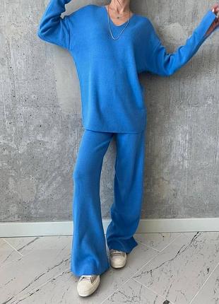 Женский костюм qu style-22042 one size голубой