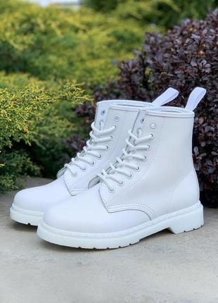 Чоботи в стилі   dr. martens 1460 mono white3 фото