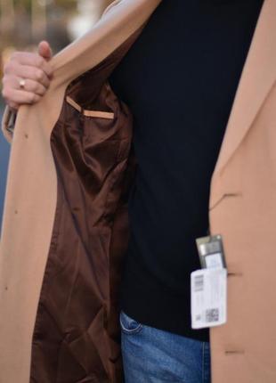 Нове двобортне пальто, бежеве пальто,  коричневе чоловіче пальто, весняне пальто кемел9 фото