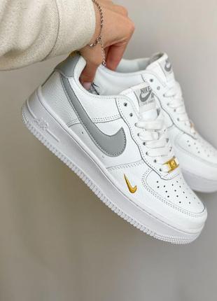 Женские кроссовки nike air force 1 low white grey 38-39-41