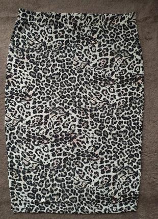 Юбка женская меди в леопардовый принт3 фото