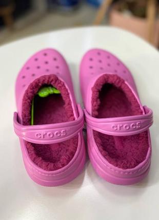 Тапки с мехом crocs. оригинал.