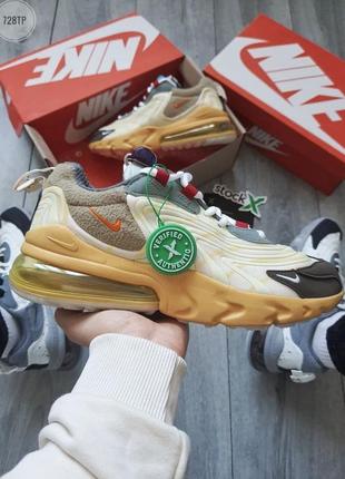 Знову в наявності. шикарні, чоловічі кросівки travis scott x nike air max 270 react 'cactus trails'