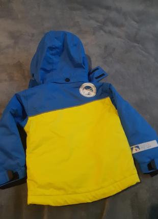 Патриотическая желто/голубая лыжная куртка на мальчика, рост 86 см7 фото